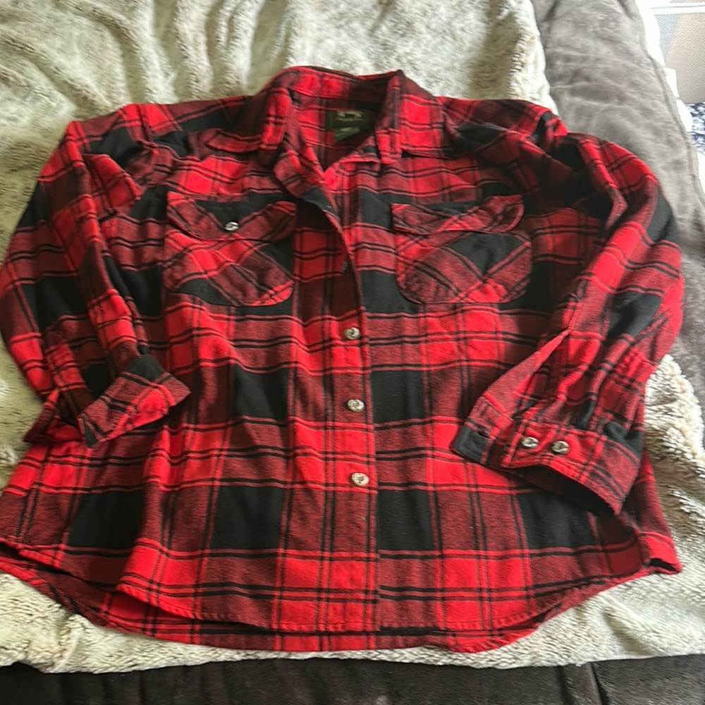 Red and Black Plaid Flannel Shirt like brand new